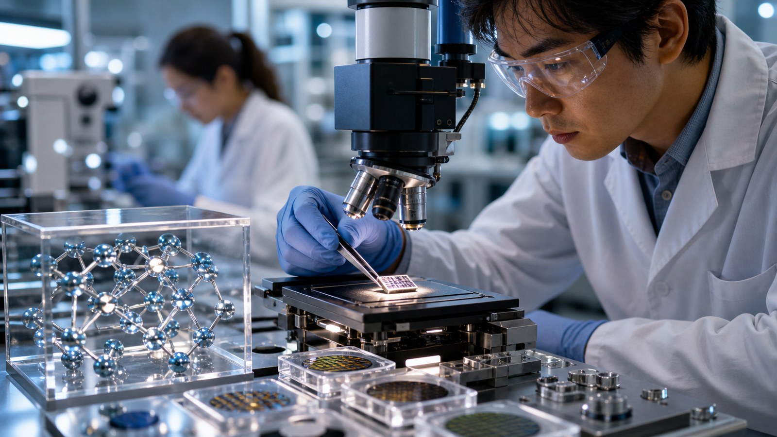 Editorial image illustrating Nanotechnology Explained Simply: A Beginnerâ€™s Guide to the Tiny Tech Changing Everything