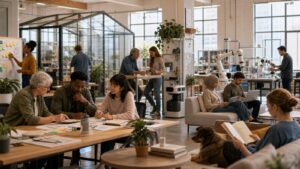 Editorial image illustrating Will AI End Work as We Know It?