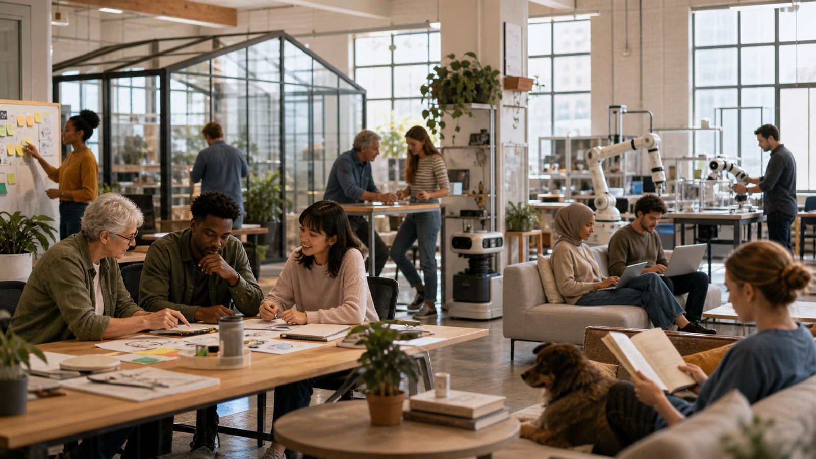 Editorial image illustrating Will AI End Work as We Know It?